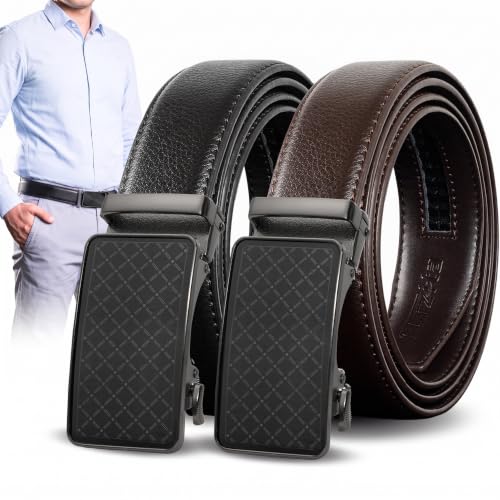 Mens Ratchet Belts Leather 2-Packs