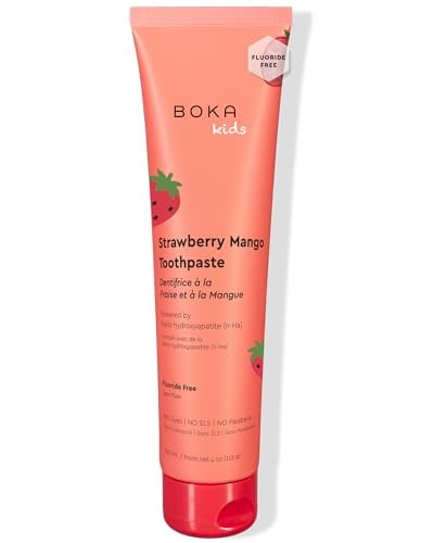 Boka Kids Fluoride Free Nano Hydroxyapatite Toothpaste Strawberry Mango 4 Oz 1-Pack Deal