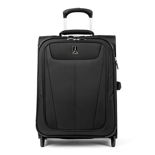 Travelpro Maxlite 5 Softside Expandable Upright 2 Wheel Carry-on Luggage, Lightweight, 20-Inch — Black