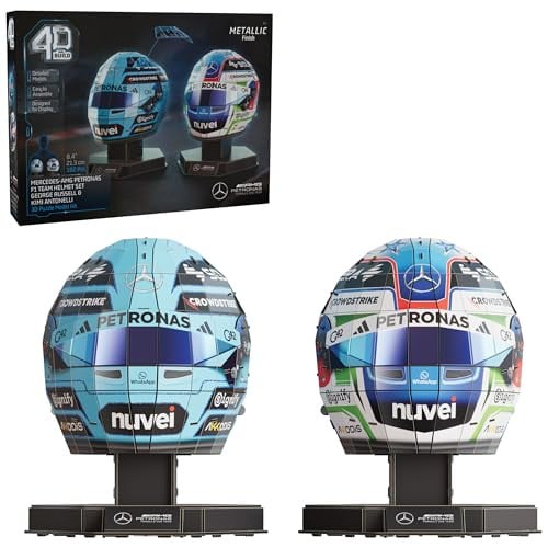 182-Piece 4D-Build Mercedes-AMG F1 Helmet 3D Puzzle Model Kit w/ Stands (Russell & Antonelli) Deal