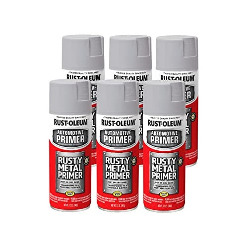 Rust-Oleum Rusty Metal 12-oz. Primer Spray Paint Light Gray 6-Pack Deal