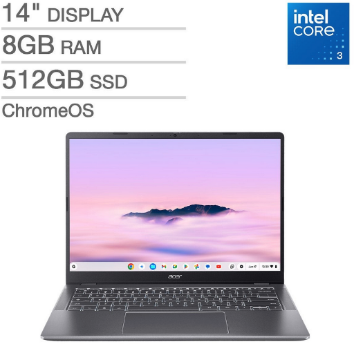 Acer Chromebook 514 14" FHD Intel i3-N305 8GB RAM 512GB SSD Refurbished Deal