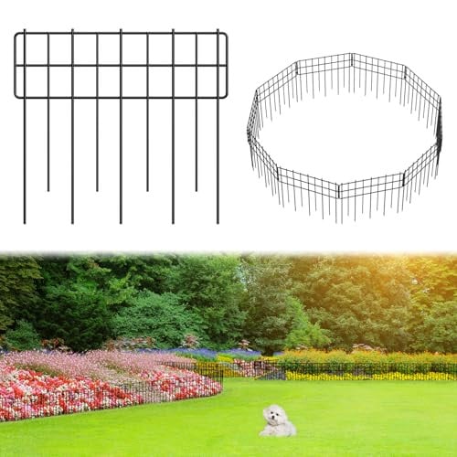 Promitop 10-Pack 12.99" x 11.97" Square Metal Garden Fence Panels (Black) Deal