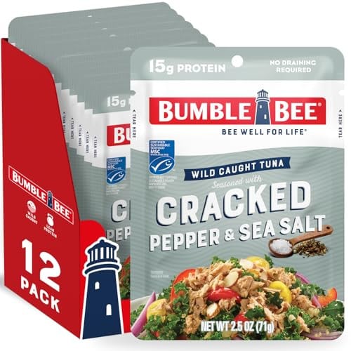 Bumble Bee Cracked Pepper & Sea Salt Seasoned Tuna Pouches 12-Pack Deal