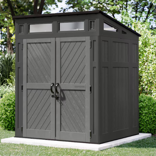 Craftsman 6' x 5' Modern Gray Lean-to Roof Resin Storage Shed