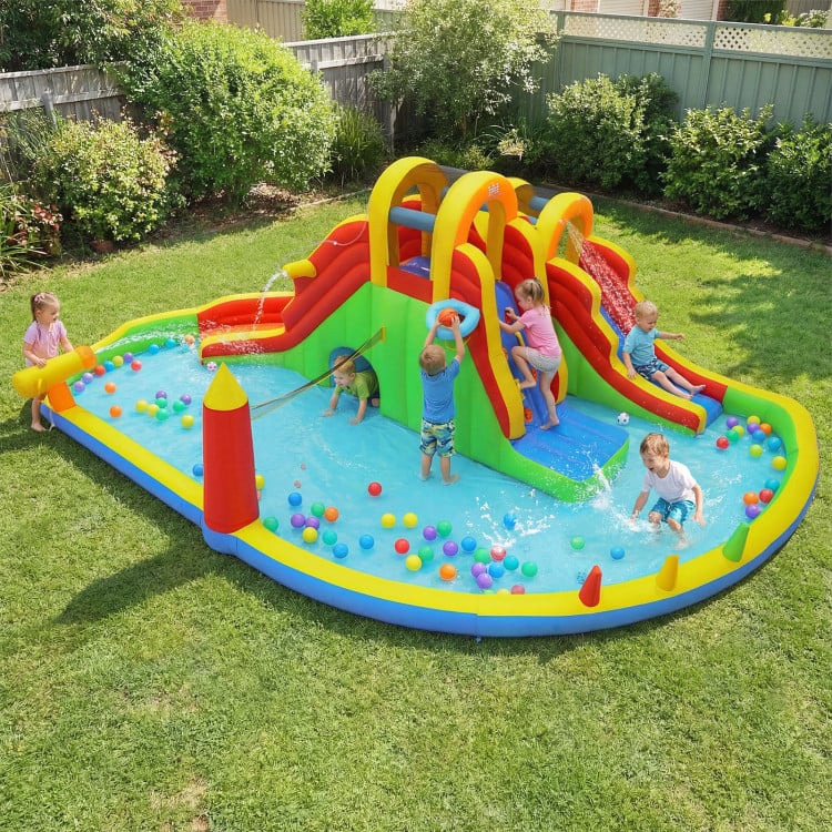 Costway 8-in-1 Giant Bounce House with 2 Long Slides and Climbing Walls Deal
