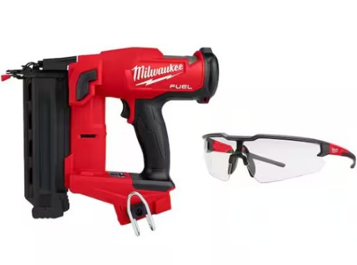 Milwaukee M18 FUEL 18-Gauge Brad Nailer with Safety Glasses