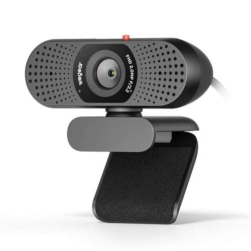Wegear Full HD 1080p Webcam w/ Built-in Dual Microphones & Privacy Cover