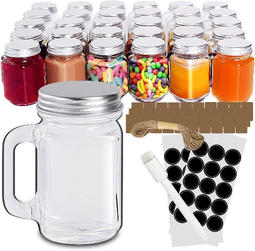 DESIYUE 1.5 Oz Mini Mason Jar Glasses 30-Pack