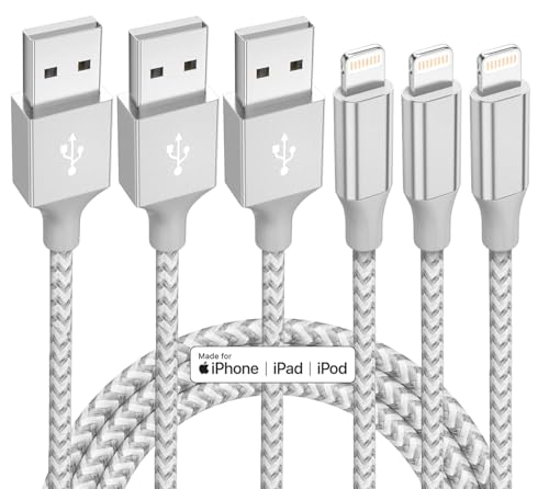 iPhone Charger 3-Pack 10ft MFi Certified Lightning Cable Deal
