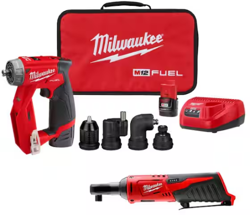 MILWAUKEE M12 FUEL 12V 4-in-1 Installation 3/8 in. Drill Driver Kit W/ M12 3/8 in. Ratchet Deal