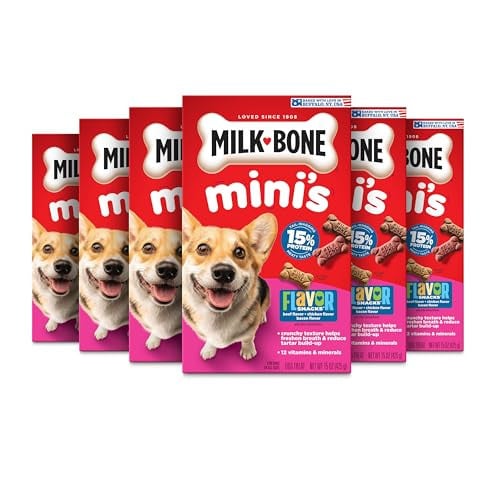 Milk-Bone Flavor Snacks Mini’s Dog Biscuits 15 Oz. Boxes (Pack of 6) Deal