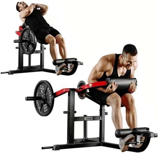 Syedee Seated AB Curl / Back Extension Machine - Plate Loaded, 450LB Capacity Deal