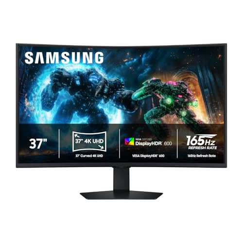 37" Samsung Odyssey G75F 3840x2160p 165Hz VA 1000R Curved Gaming Monitor