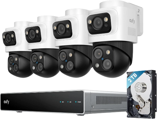eufy PoE NVR Security System S4 Max 8CH 16MP Triple Lens Camera 360°PTZ Refurb Deal
