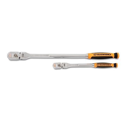 (Prime Deal) GEARWRENCH 2 Piece 1/4" and 3/8" Drive 120XP Dual Material Flex Handle Teardrop Ratchet Set Deal