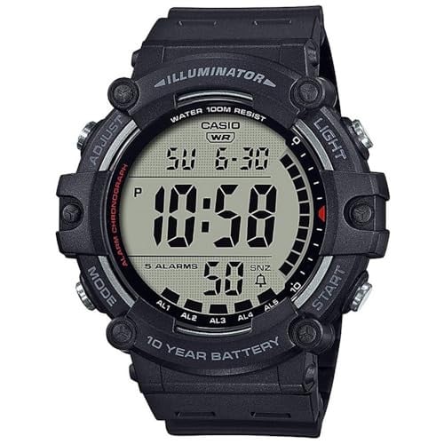 Casio Men's 51.2mm Illuminator AE1500WH Series Digital Watch (Extra Long Strap)