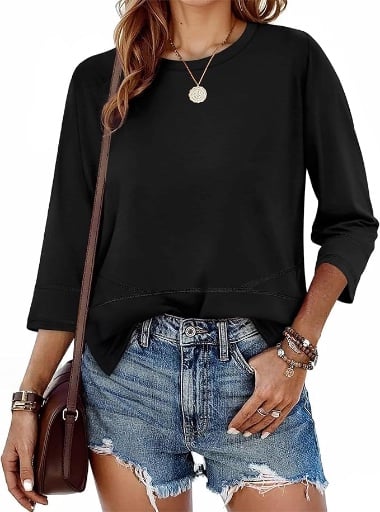 3/4 Length Sleeve Women's Tops  