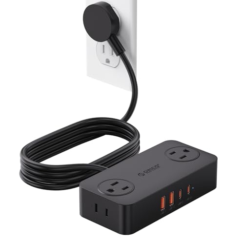 Orico 5ft 8-in-1 Power Strip with 4 AC Outlets, 2 USB-C & 2 USB-A