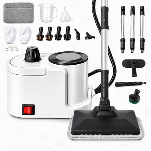 Homelike Moment 1500W High-Pressure Canister Steam Cleaner w/ 1.9L Tank, 230°F Steam