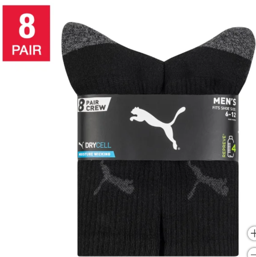 PUMA Men's Crew Sock 8-pair