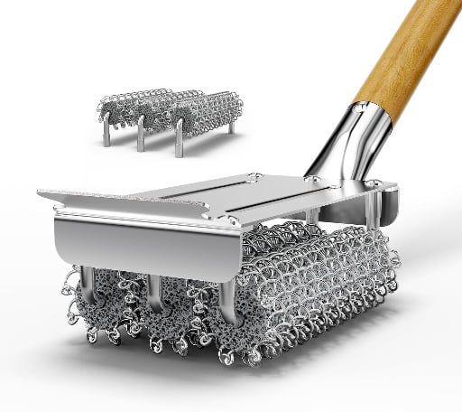 HOUSE AGAIN Grill Brush and Scraper Bristle Free with 3 Replacement Heads