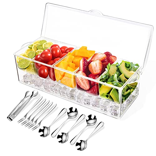 ARSTPEOE Chilled Condiment Server Tray w/ 5 Removable Compartments Deal