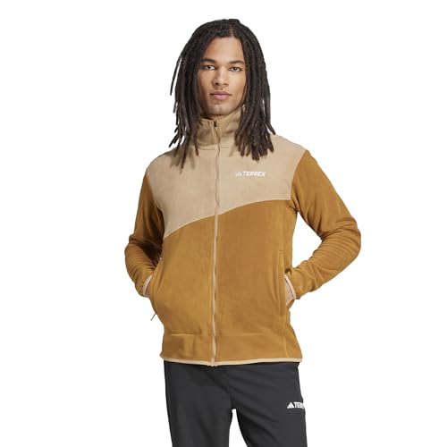 Adidas Men's Terrex Multi Full-Zip Fleece Hiking Jacket (Bronze Strata/Cardboard, XS)