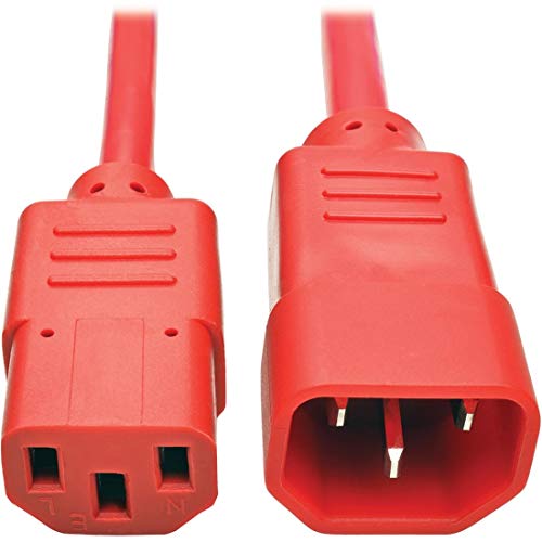 Tripp Lite 18 AWG C14 to C13 Power Extension Cord (Red, 3 ft)