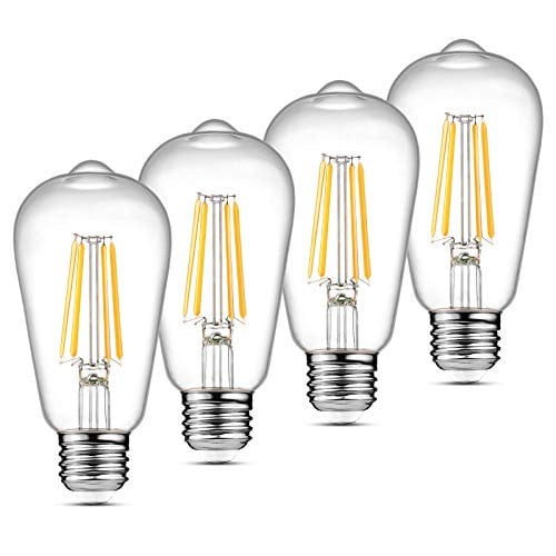 Ascher Vintage LED Edison Bulbs 60W 4 Pack