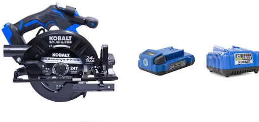 Kobalt 24V XTR Brushless Circular Saw Starter Kit w/ 2.0Ah Battery & 45W Charger Deal