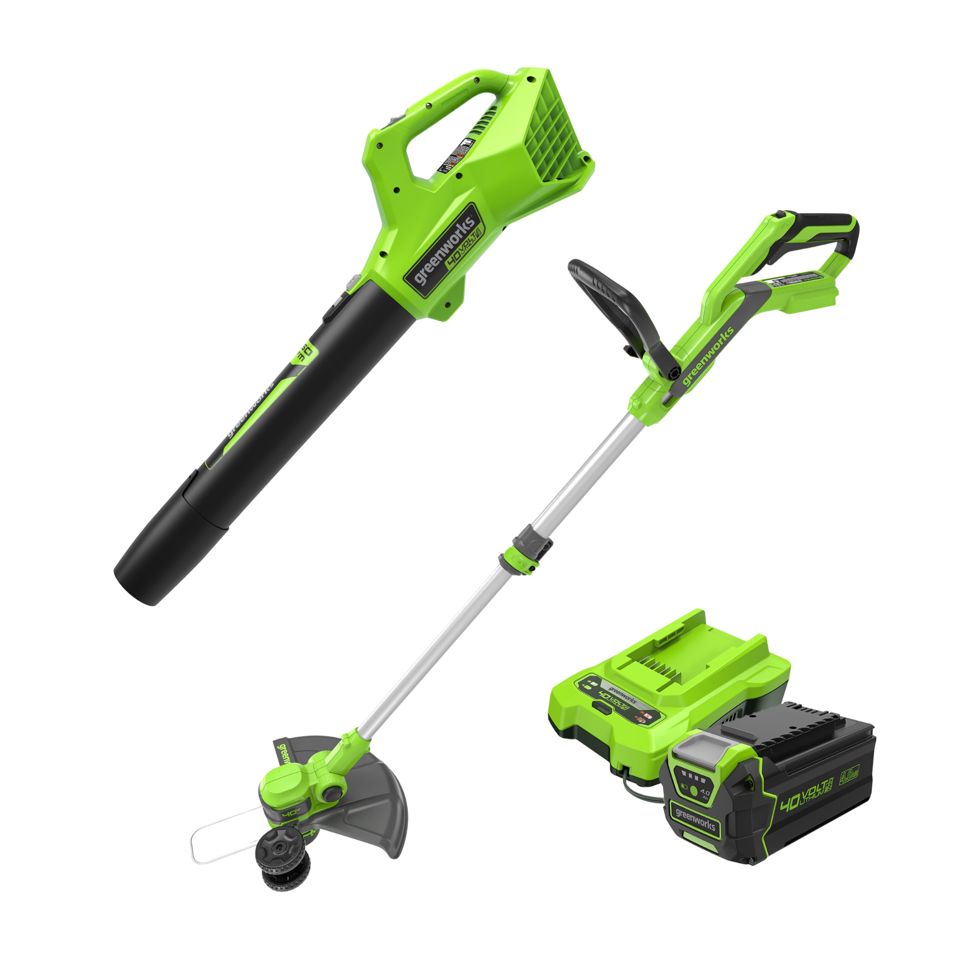 Greenworks 40V 13" Cordless String Trimmer and 350 CFM Leaf Blower Combo Kit with 4.0Ah Battery Deal