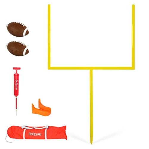 GoSports Football Field Goal Post Set with 2 Footballs and Kicking Tee - 6 ft Standard Deal