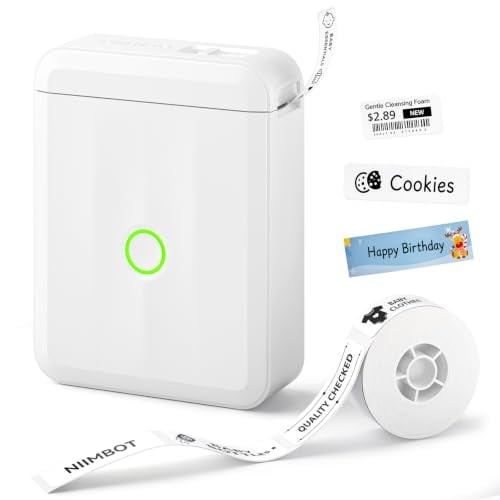 NIIMBOT D110 Bluetooth Label Maker Machine with 1 Tape, White Deal