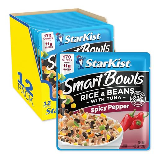 12-Pack 4.5-Oz StarKist Smart Bowls Rice & Beans w/ Tuna (Spicy Pepper)