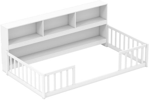 Costway Twin Size Montessori Floor Bed with Bookcase Deal