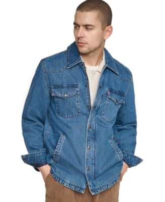 Levi's Men's Denim Filled Shacket Medium Wash Denim Deal