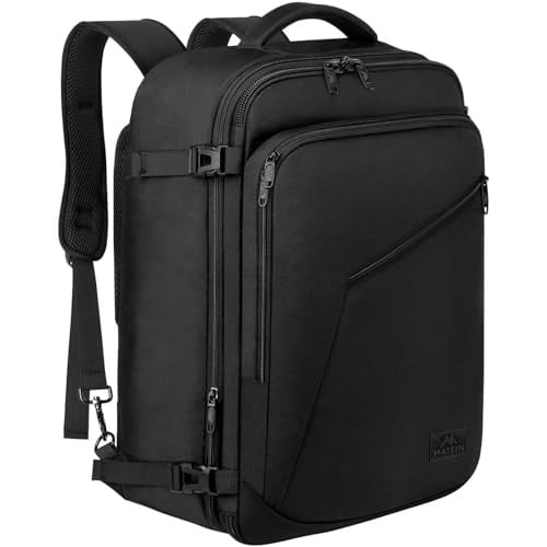 Matein Expandable Extra Large 40L Carry on Backpack (Black)