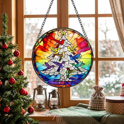 Christmas Tree Stained Glass Sun Catchers