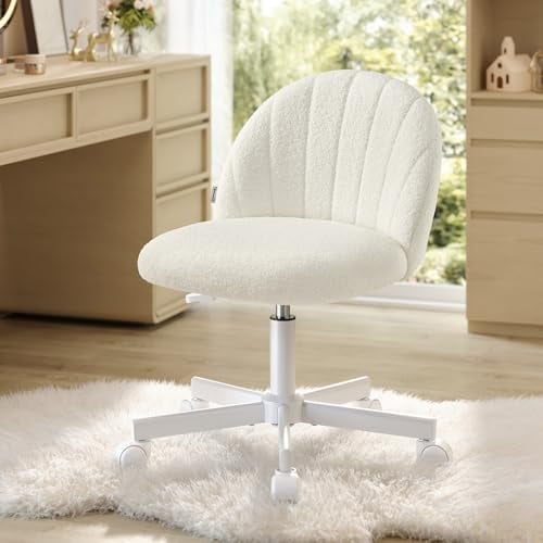 SONGMICS Swivel Makeup Vanity Desk Chair Warm White Deal
