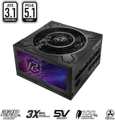 ASRock Phantom Gaming PG-750G 750W 80 PLUS GOLD ATX3.1 & PCIe5.1 Power Supply Deal