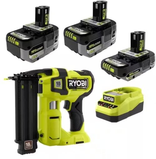 RYOBI ONE+ 18V HIGH PERFORMANCE Kit + & FREE ONE+ HP Brushless Brad Nailer Deal