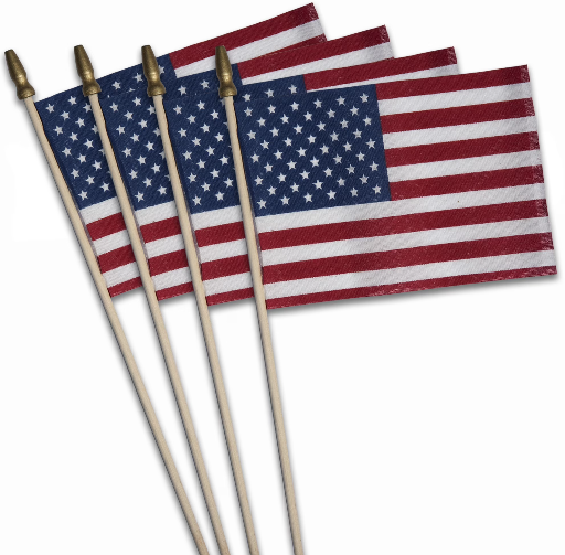 Polycotton Betsy Flags US Stick Flags 4x6in 4-pack