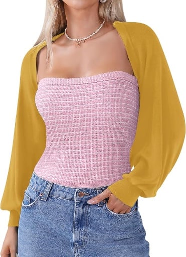 Bolero Long Batwing Sleeve Knit Cropped Cardigan - Many Colors  Deal