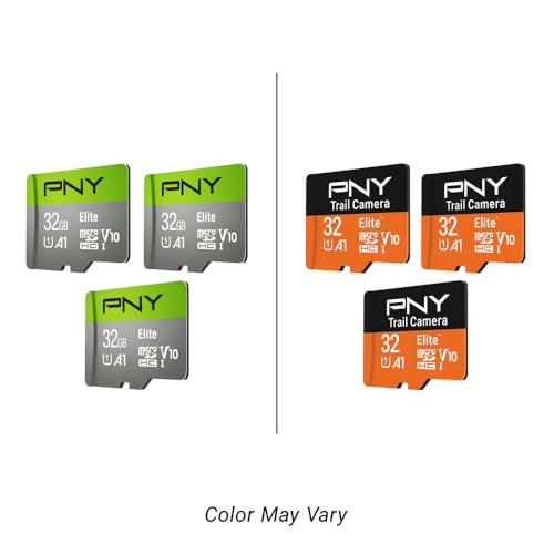 PNY 32GB Elite Class 10 U1 V10 A1 microSDHC Trail Camera Flash Memory Card 3-Pack