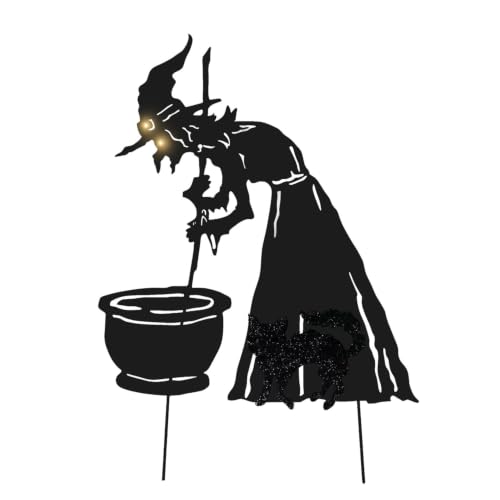 Haunted Hill Farm 3-Ft. LED Metal Witch & Cat Halloween Decoration Deal