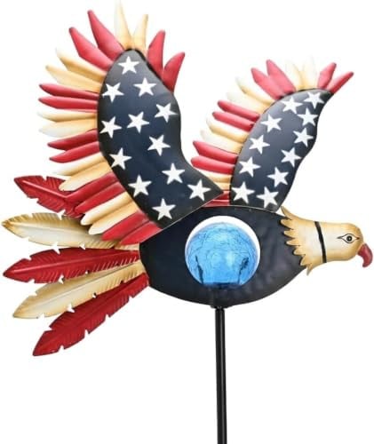 250th Anniversary Flying Eagle Solar Light Metal Garden Stake