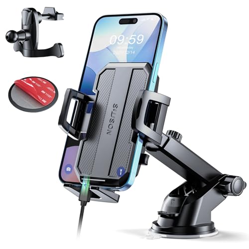 SUUSON 3-in-1 Car Phone Mount (Dashboard, Windshield & Vent)