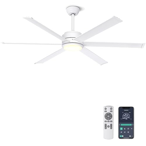 Ohniyou 60" Industrial DC Motor Ceiling Fan w/ Dimmable 3CCT Light & Remote/App Control Deal
