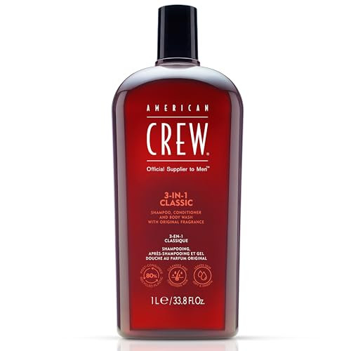 33.8 Fl Oz American Crew 3-in-1 Shampoo, Conditioner & Body Wash for Men (Clean)